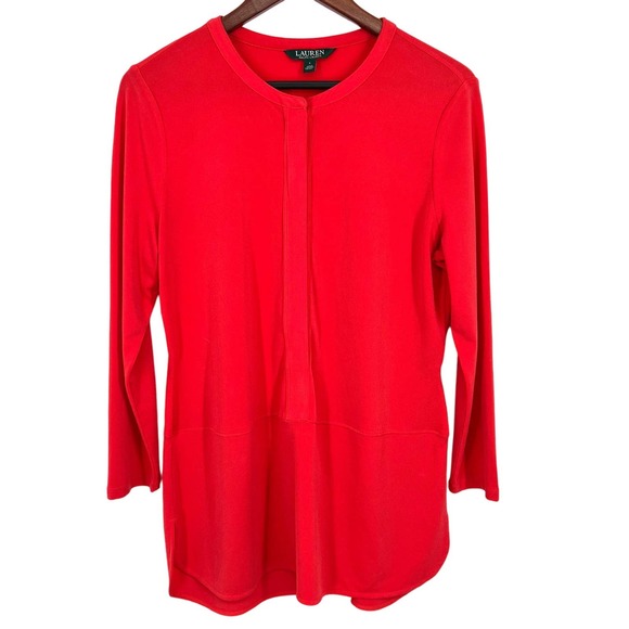 Ralph Lauren Womens Size Large Red Blouse Shirt Top Business Professional - Picture 1 of 6